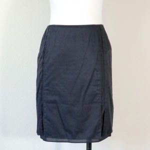 Ann Taylor Petite short black woven cotton skirt